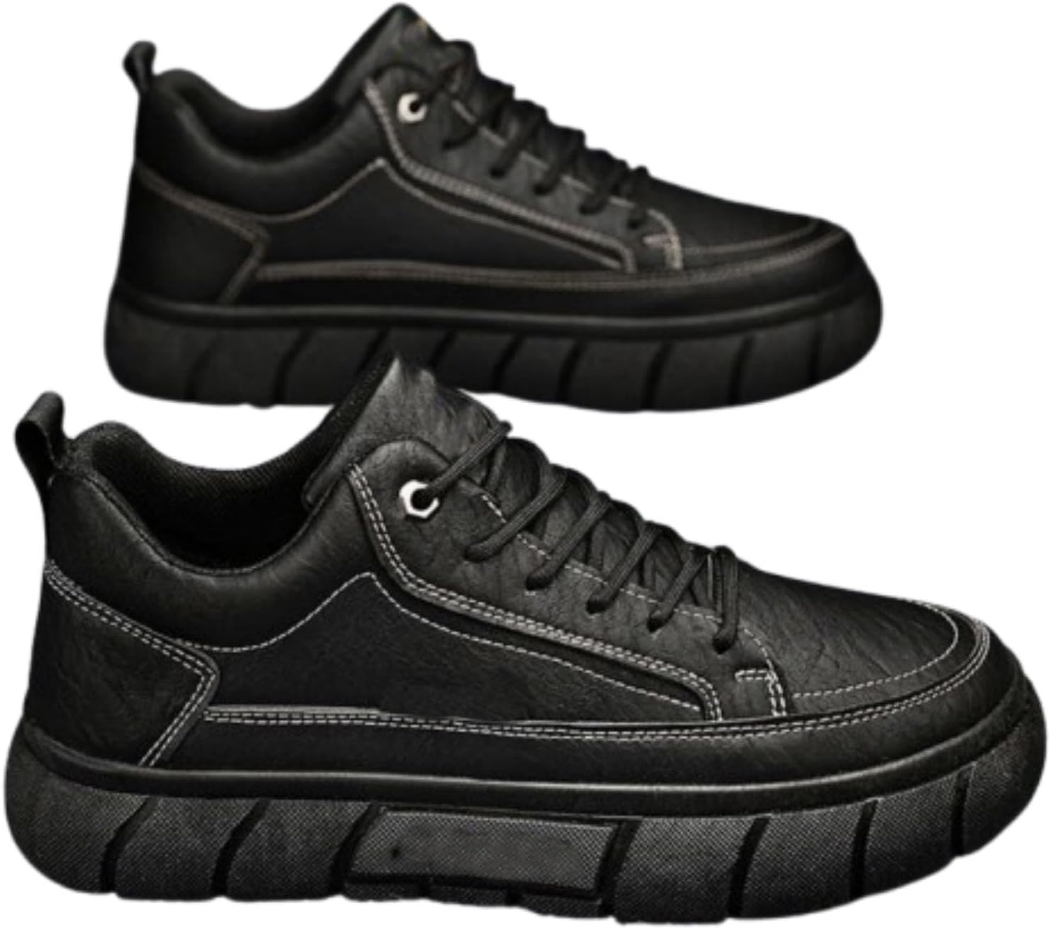 

Мужские высокие повседневные слипоны, нескользящие ботинки для зимы, мужские ботинки для повседневной носки Generic, черный