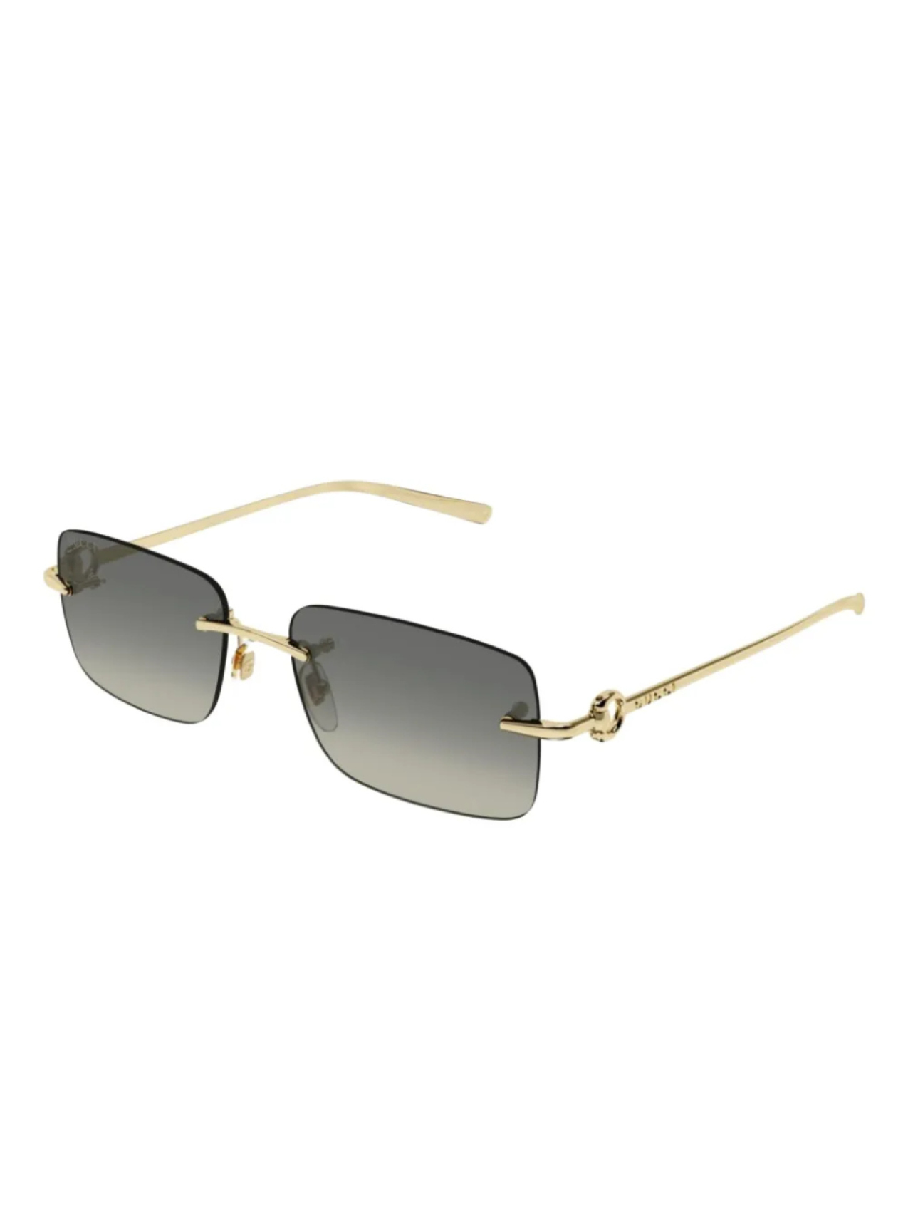 Солнцезащитные очки с градиентной оправой прямоугольной формы Gucci Eyewear, золотой — фото 2
