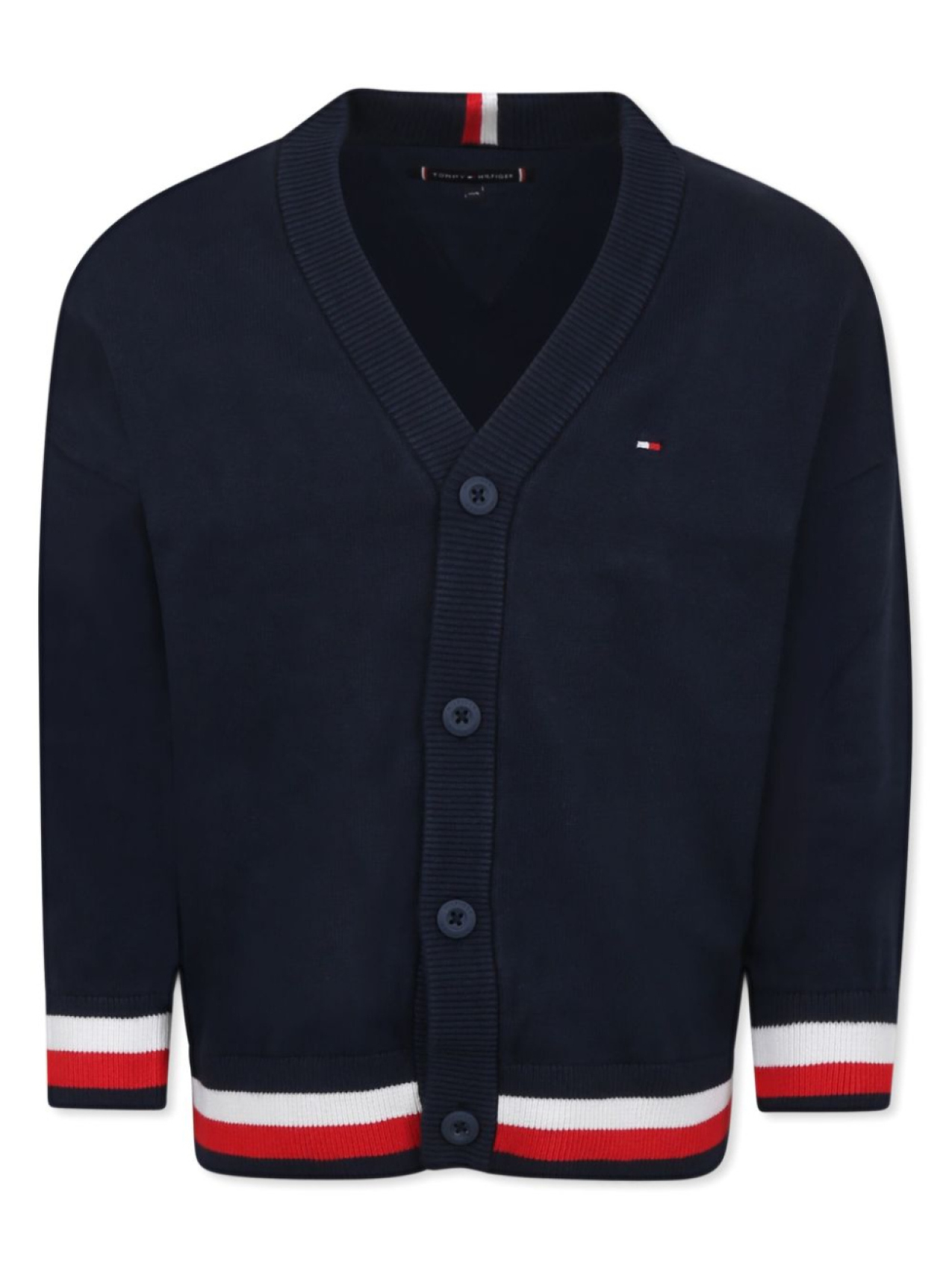 

Tommy Hilfiger Junior кардиган с отделкой в полоску, синий