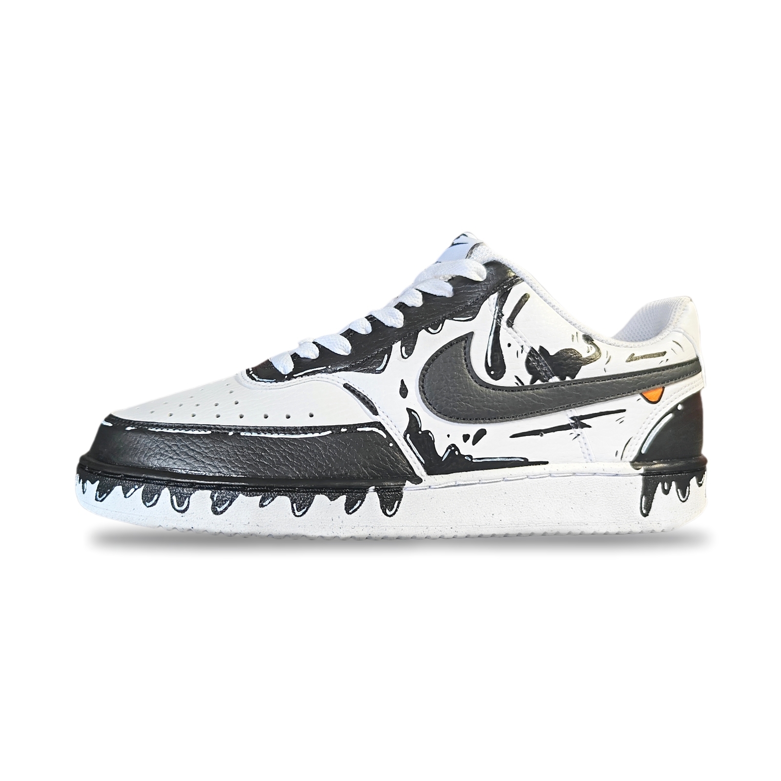 

Кроссовки Nike Court Vision Low Skateboarding Shoes Men Low-top Black/White, черный/белый