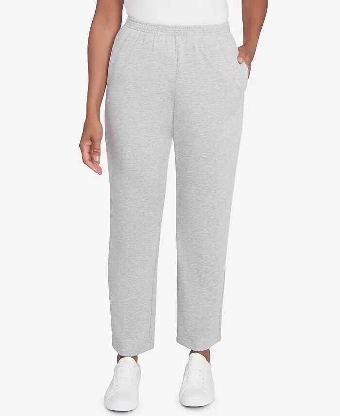 

Женские повседневные брюки Fridays French Terry Knit Casual Medium Length Alfred Dunner, серый