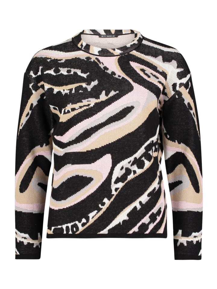 

Пуловер Betty Barclay Feinstrickpullover mit Jacquard, цвет Black/Rosé