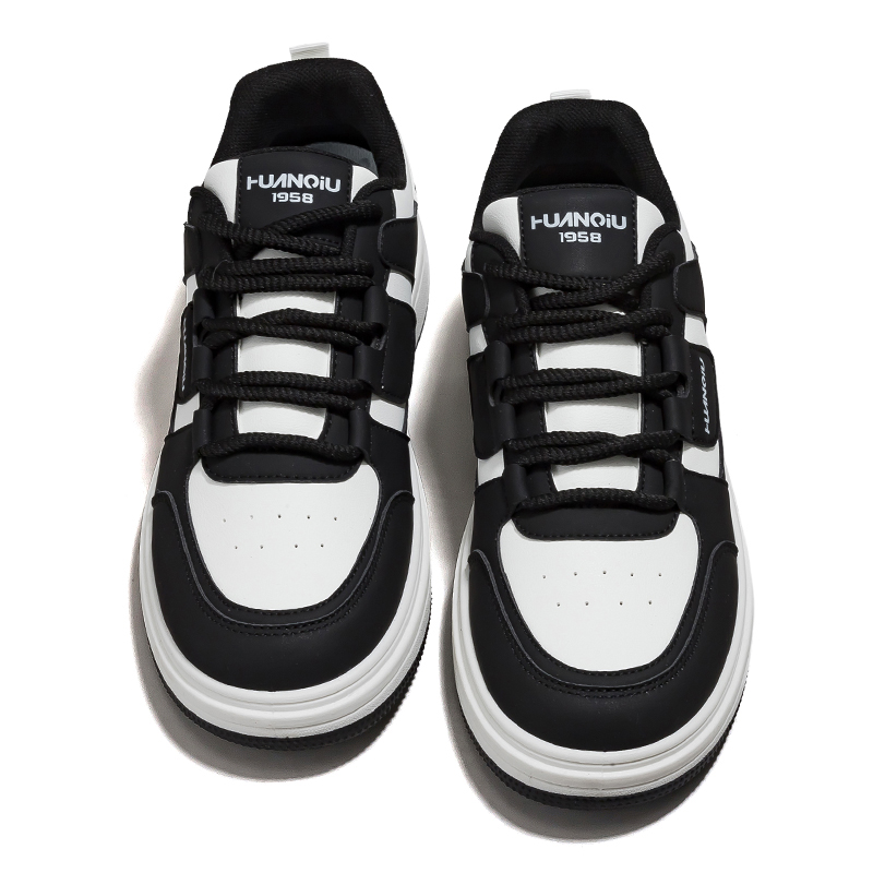 HUANQIU Мужские повседневные кроссовки low top белые черные Abrasion Resistant Breathable Slip Resistant — фото 4