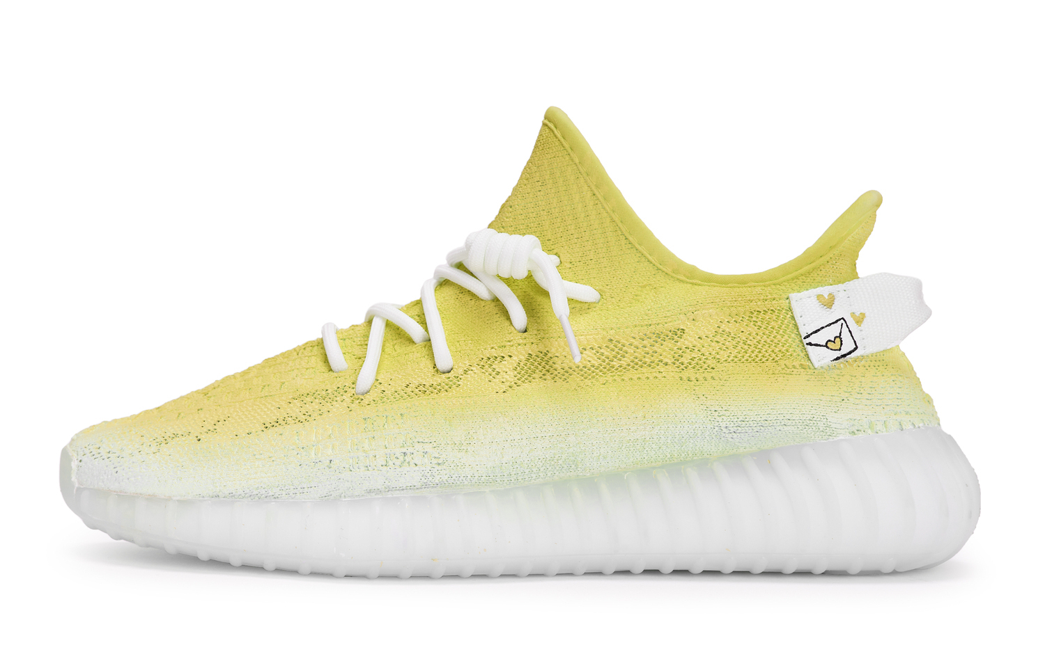 Adidas Originals Изи Буст 350 В2 повседневные кроссовки унисекс низкие бело-желтые, цвет Yellow White — фото 4