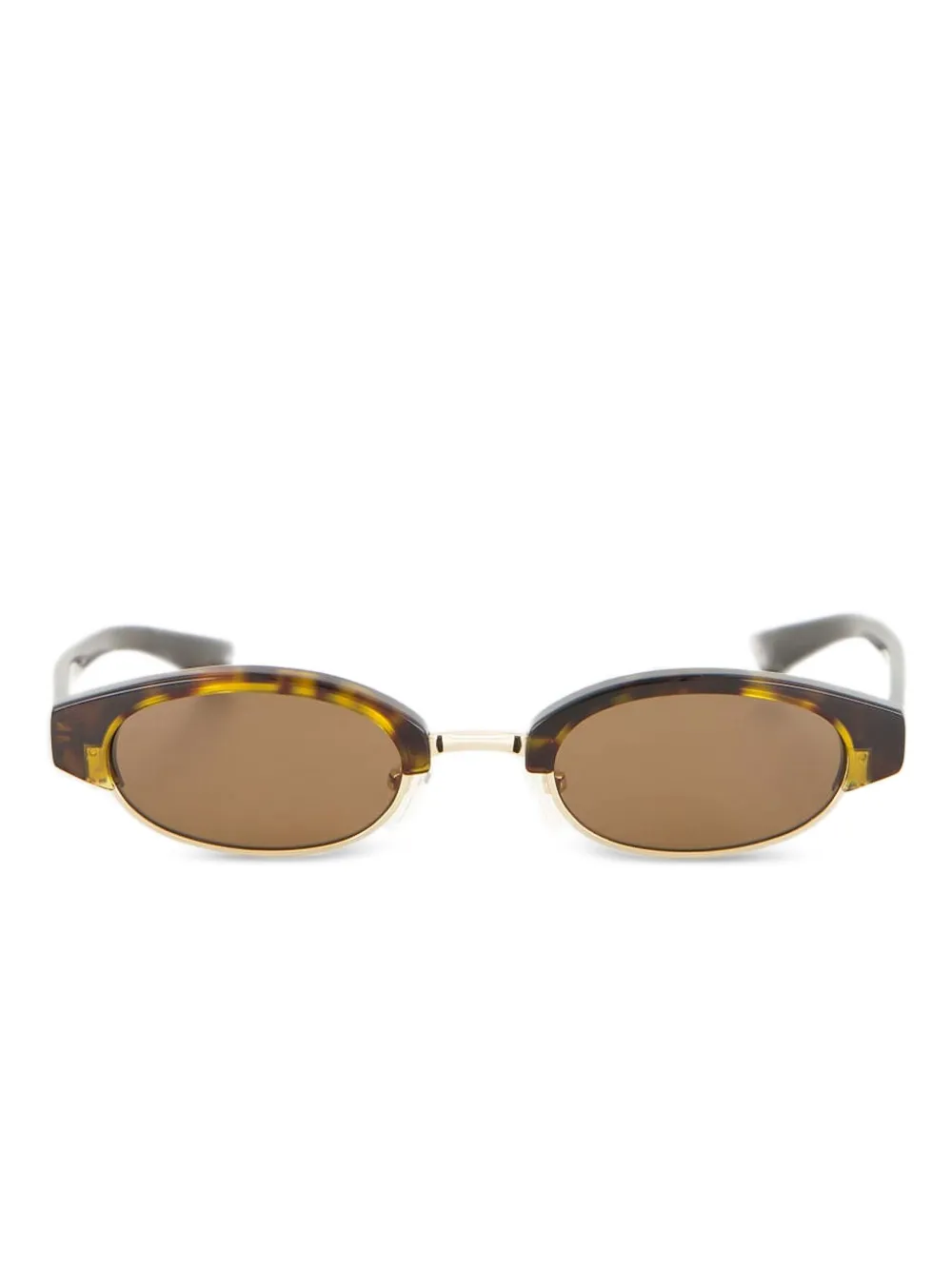 

Солнцезащитные очки в овальной оправе Alexander McQueen Eyewear, коричневый