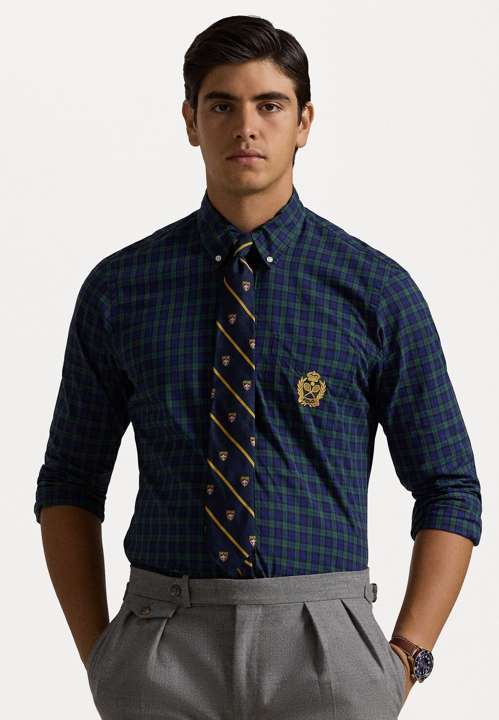 

Рубашка CLASSIC FIT PLAID POPLIN SHIRT Ralph Lauren, темно-синий