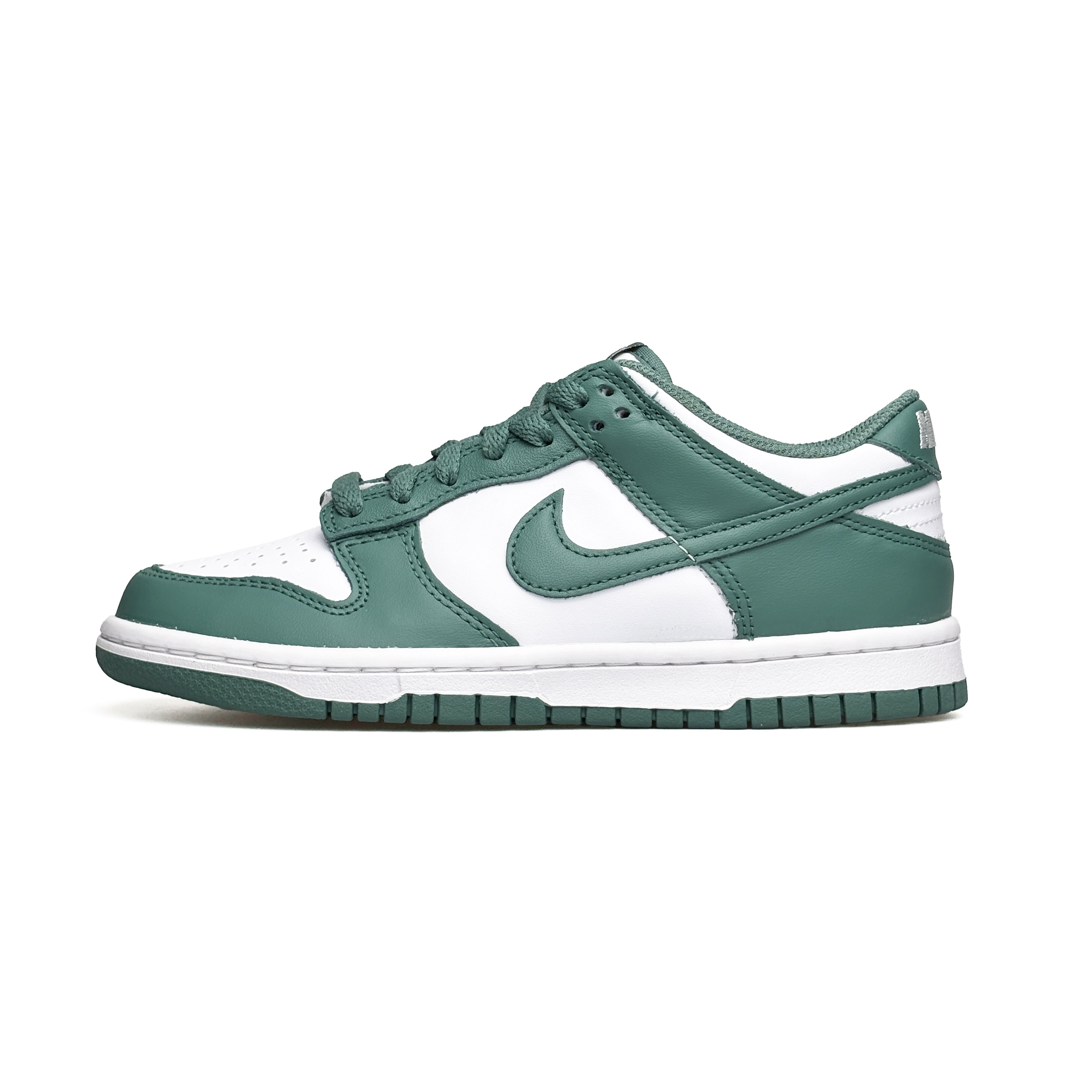 Nike Dunk Wadi Leather Abrasion Resistant Height Increasing Low top детские скейтбординг кроссовки White Green для подростков — фото 3