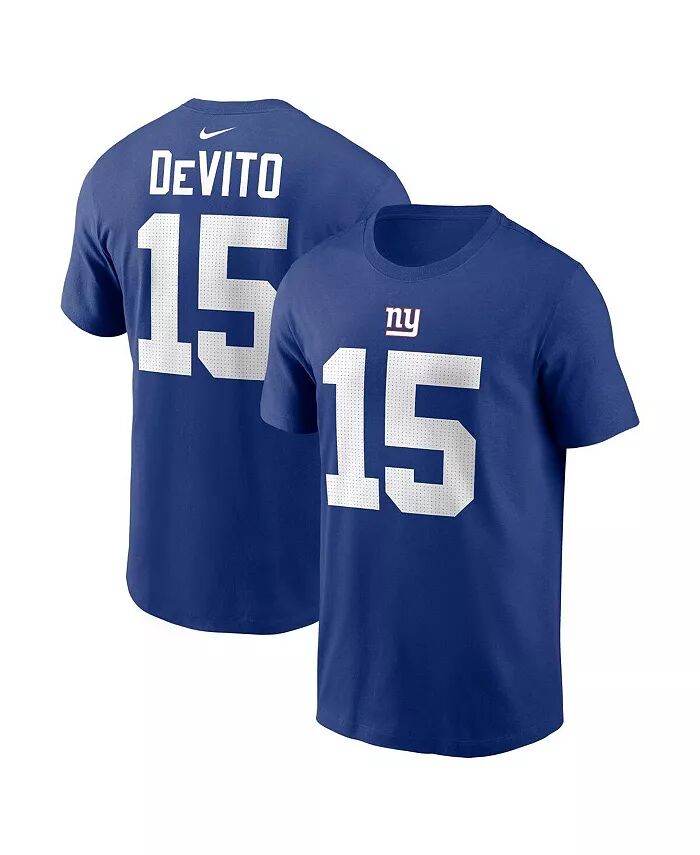 

Футболка Big Boys Tommy De Vito Royal New York Giants с именем и номером игрока Nike, синий