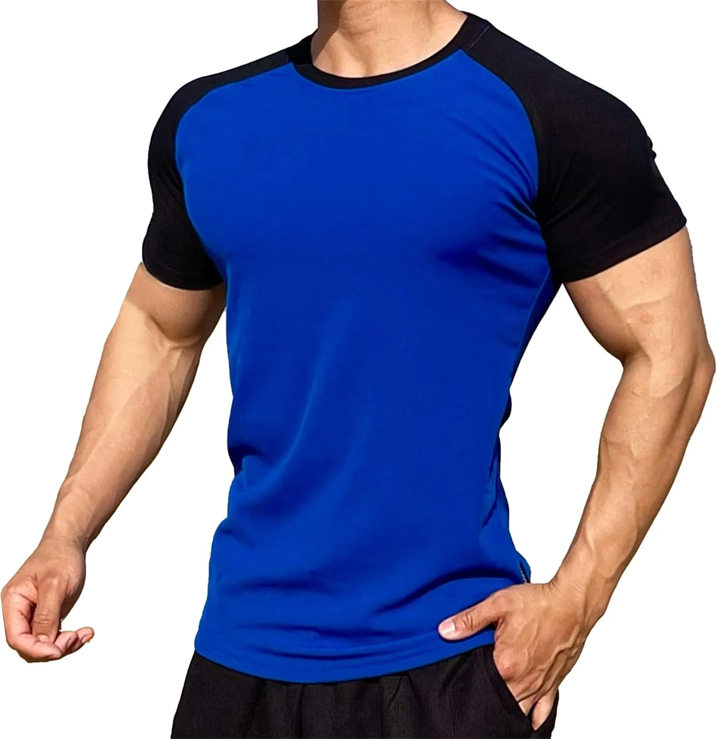 

Мужская футболка с контрастным регланным рукавом для тренировок