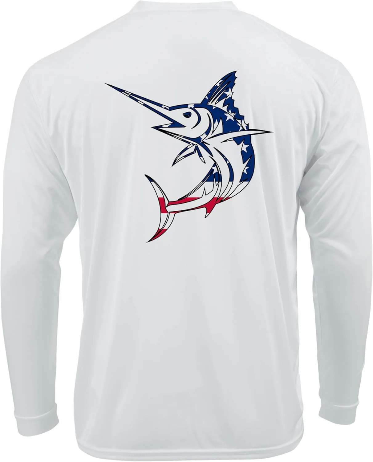 

Футболка Lobo Lures American Flag Marlin, мужская и женская, с длинным рукавом, UPF 50+