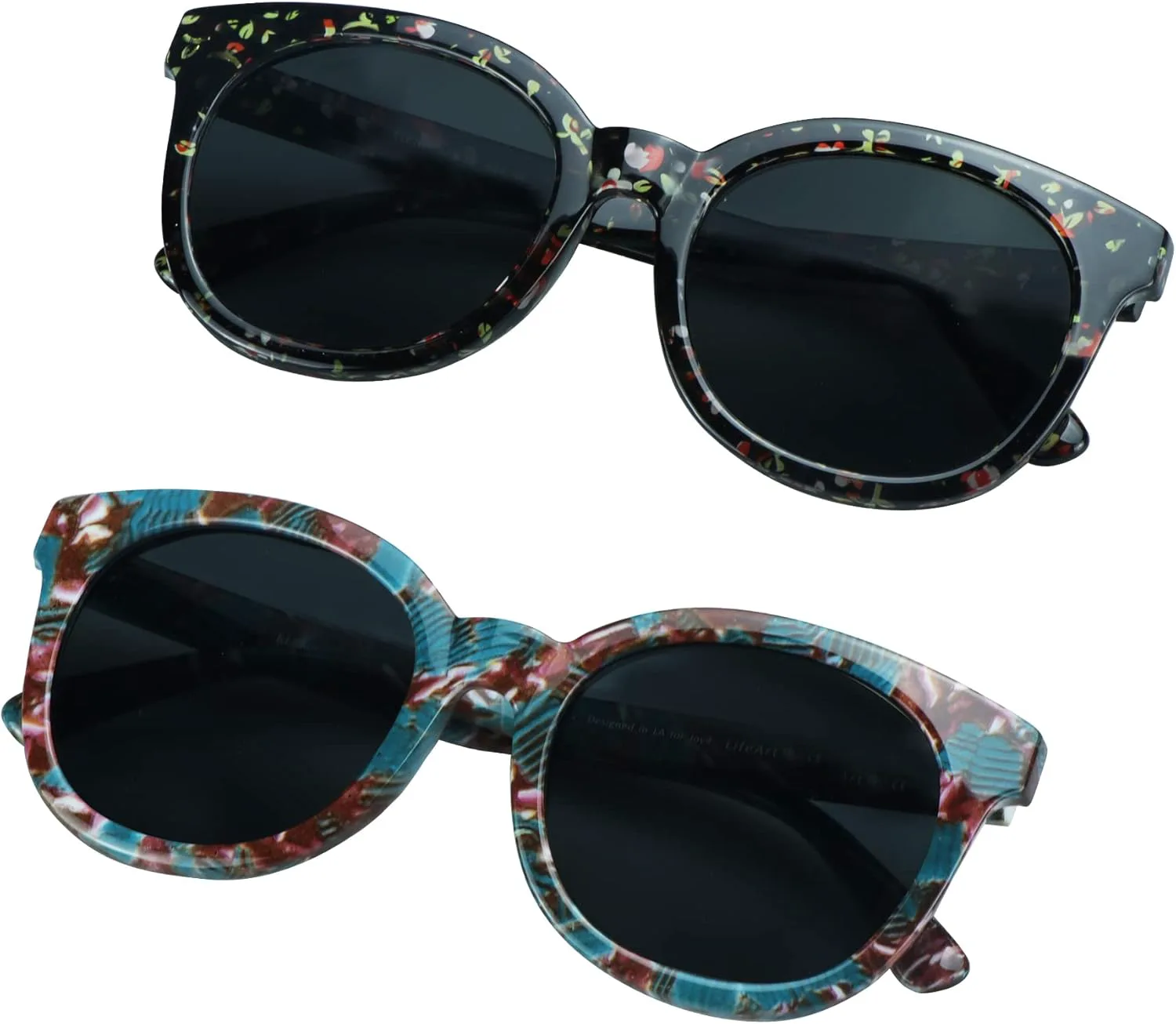 

Солнцезащитные очки VisionGlobal, 2 пары, с линзами с защитой UV400, для женщин, модные солнцезащитные очки для вождения, Elena_black Floral+green Floral