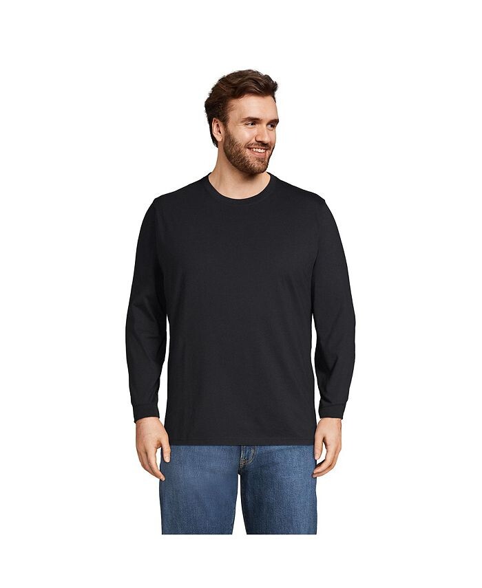 

Мужской большой & Футболка с длинными рукавами Tall Super-T Lands' End, черный