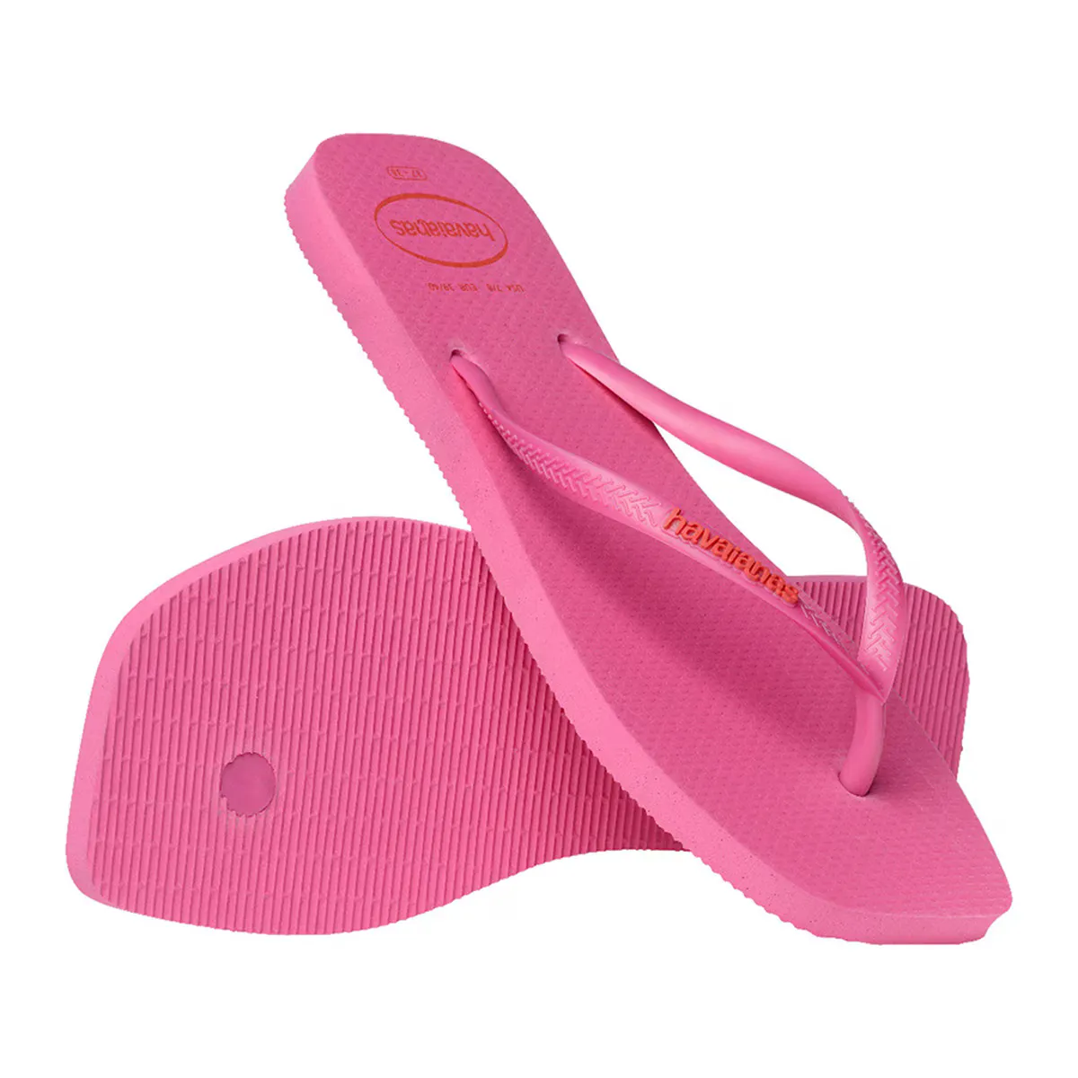 Женские шлепанцы Hav. Тонкий квадратный логотип Pop Up Pink Flux 412 Havaianas, фуксия — фото 3