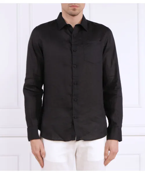 

Льняная рубашка ls island Regular fit Guess Jeans, черный