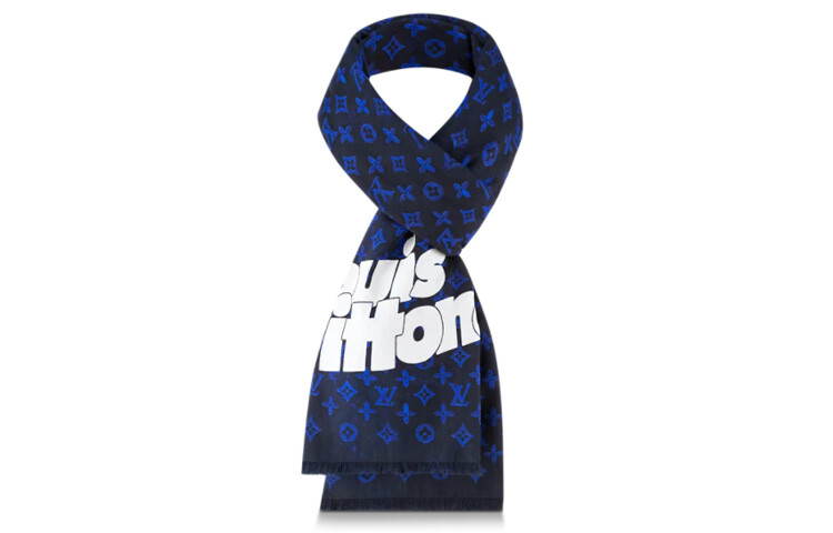 

Шарф вязаный Louis Vuitton мужской, черный / синий