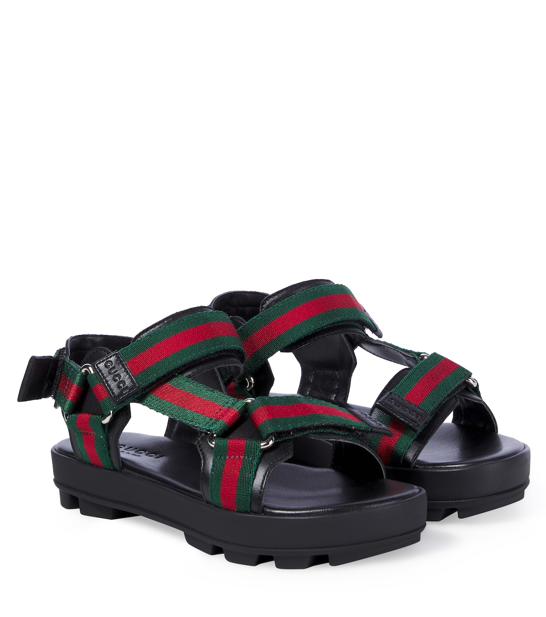 

Сандалии с кожаной отделкой Gucci Kids, Grg/ Black