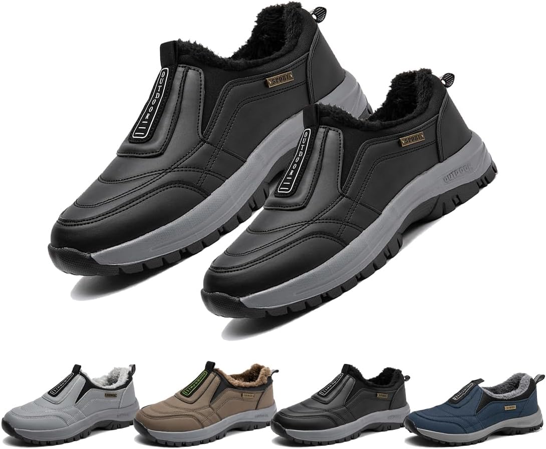 

Ортопедические походные прогулочные туфли для мужчин, легкие слипоны, прочная обувь для всех типов местности, повседневная обувь для мужчин Generic, черный