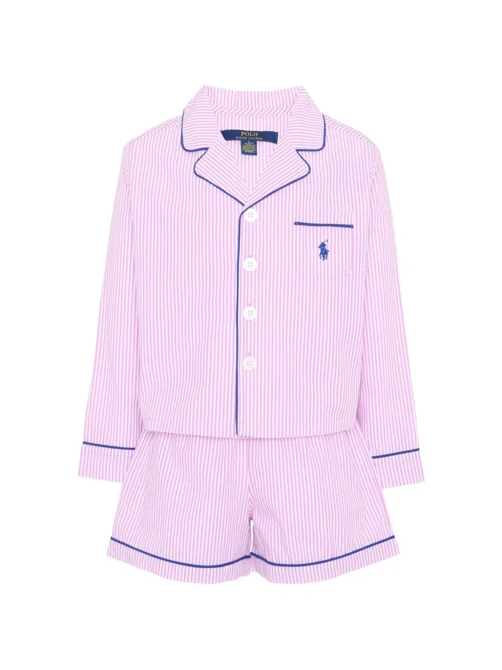 Пижама с полосатым кантом Polo Ralph Lauren Kids, розовый