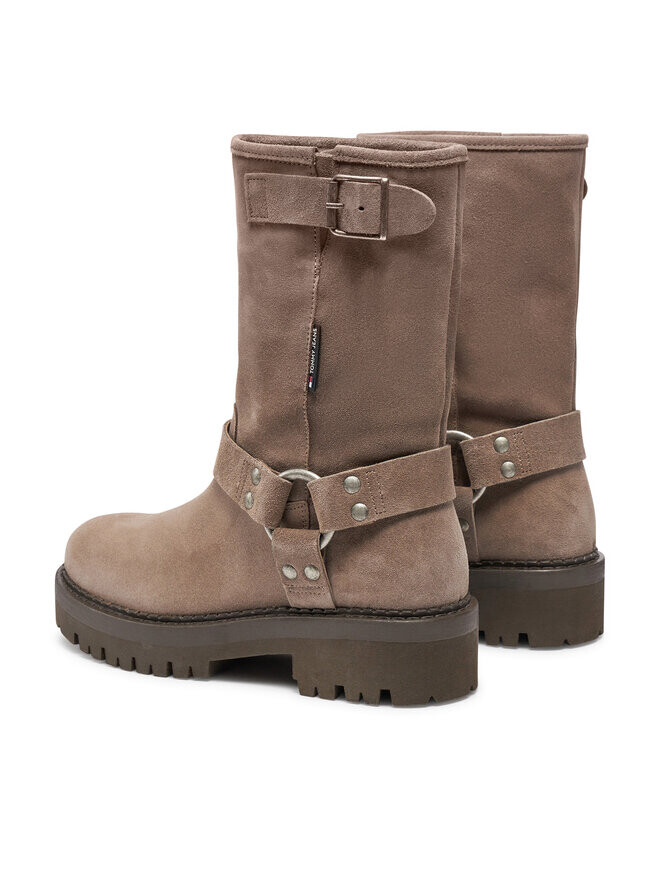 Ботильоны Tommy Jeans Tjw Urban Biker Boot Suede EN0EN02729 Gris, серый — фото 3