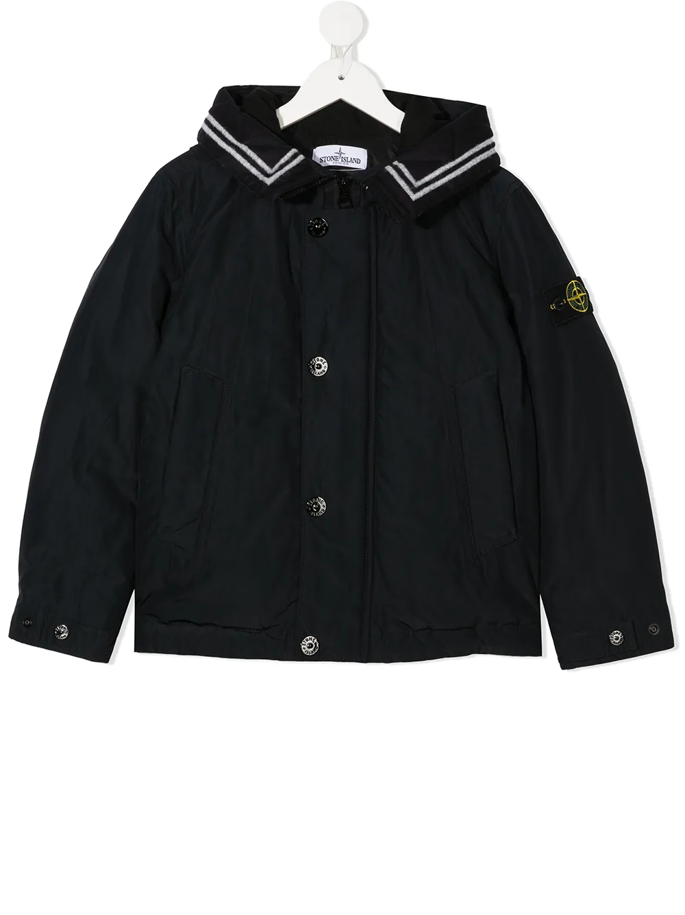 

Куртка с капюшоном и нашивкой-логотипом Stone Island Junior, синий