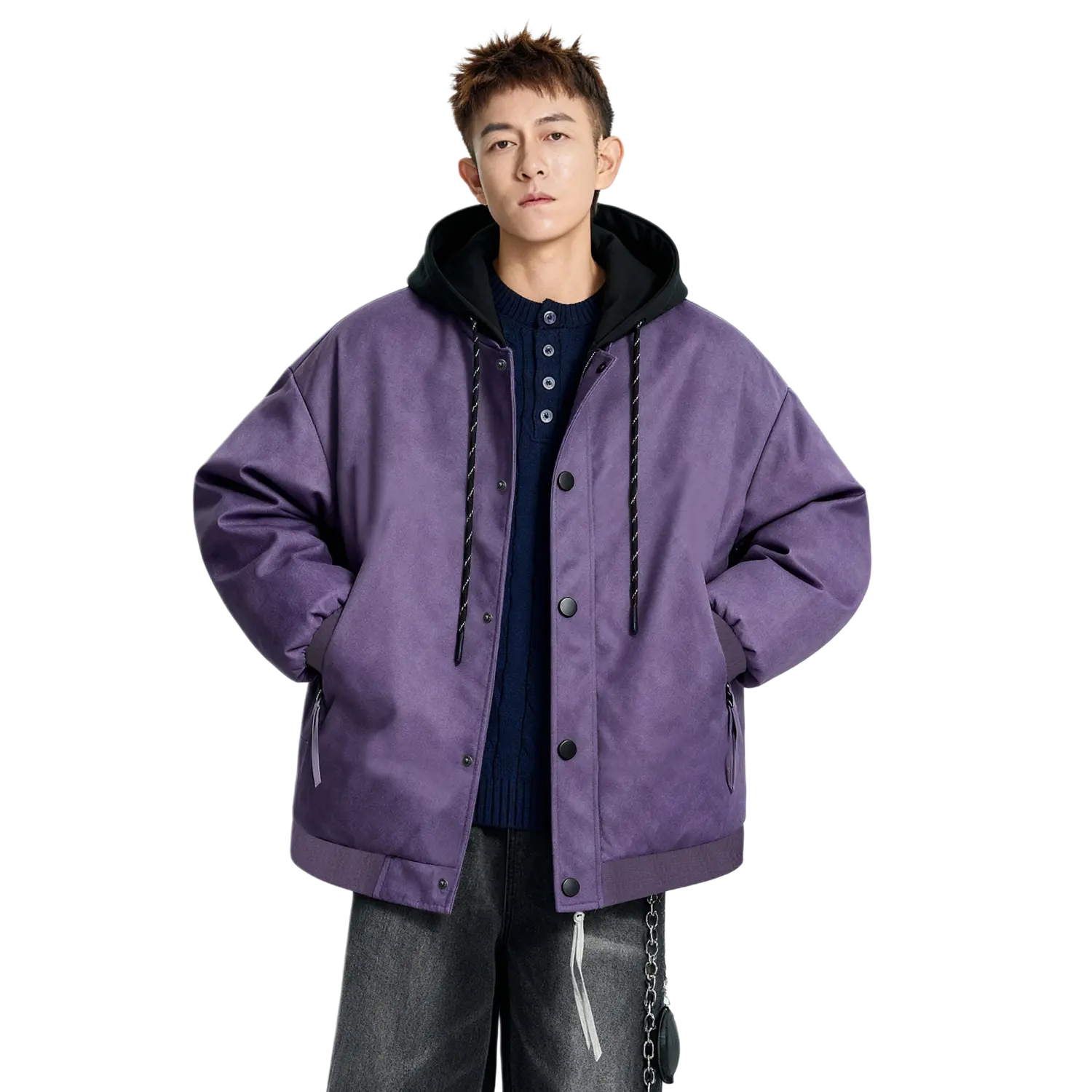 

Куртка Unisex Hooded Thickened X1617, фиолетовый hooded jacket