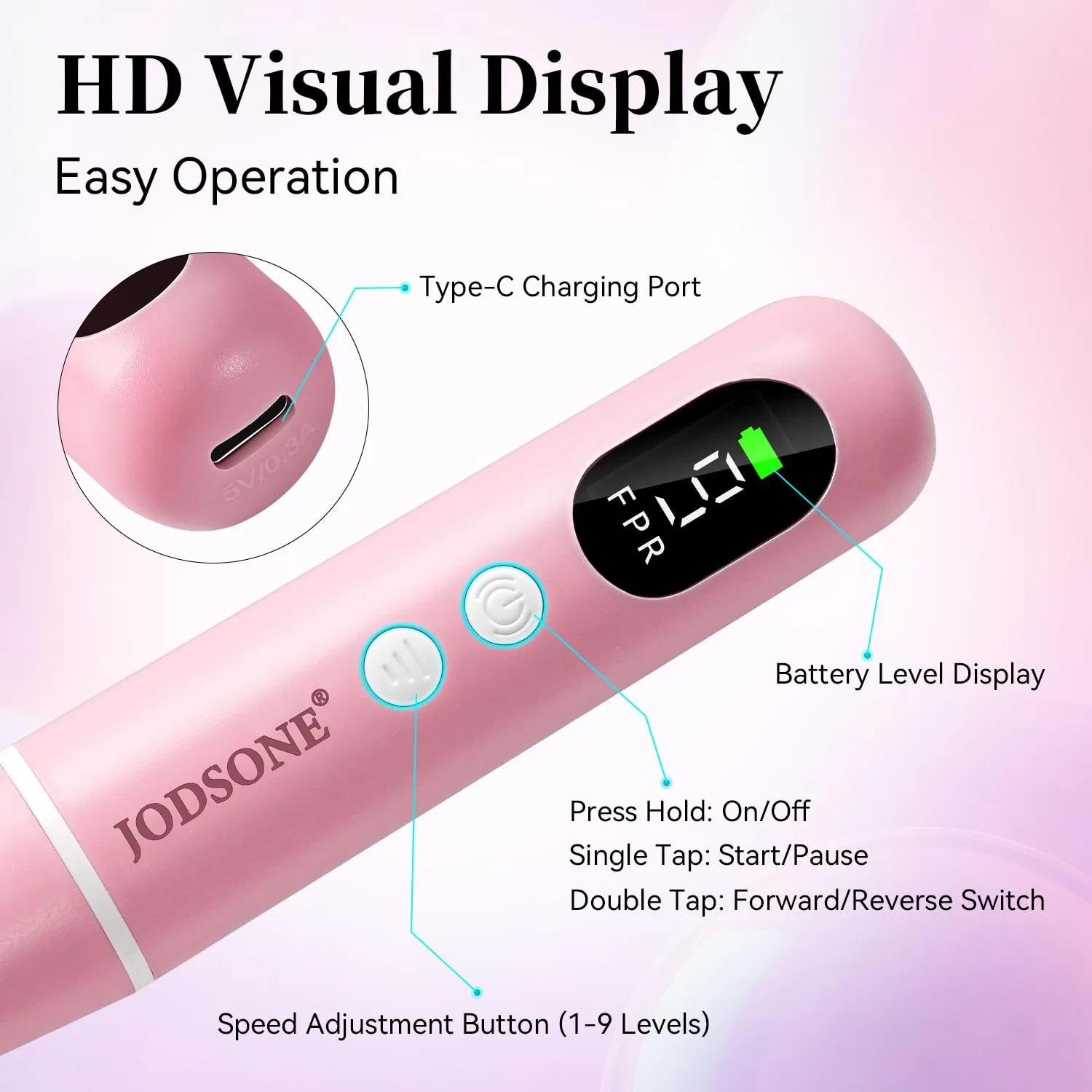 Портативный фрезер для ногтей JODSONE 20000 об/мин Jodsone — фото 2