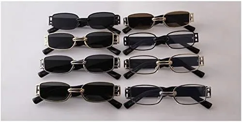 

Маленькие прямоугольные солнцезащитные очки для женщин в винтажном панк-стиле, мужские солнцезащитные очки с защитой от УФ-излучения UV400, прозрачные очки MTZJH, 6