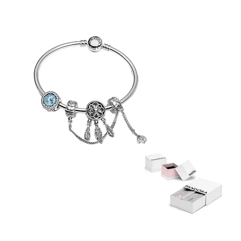 

Pandora Набор браслетов из стерлингового серебра 925 пробы женский серебряный