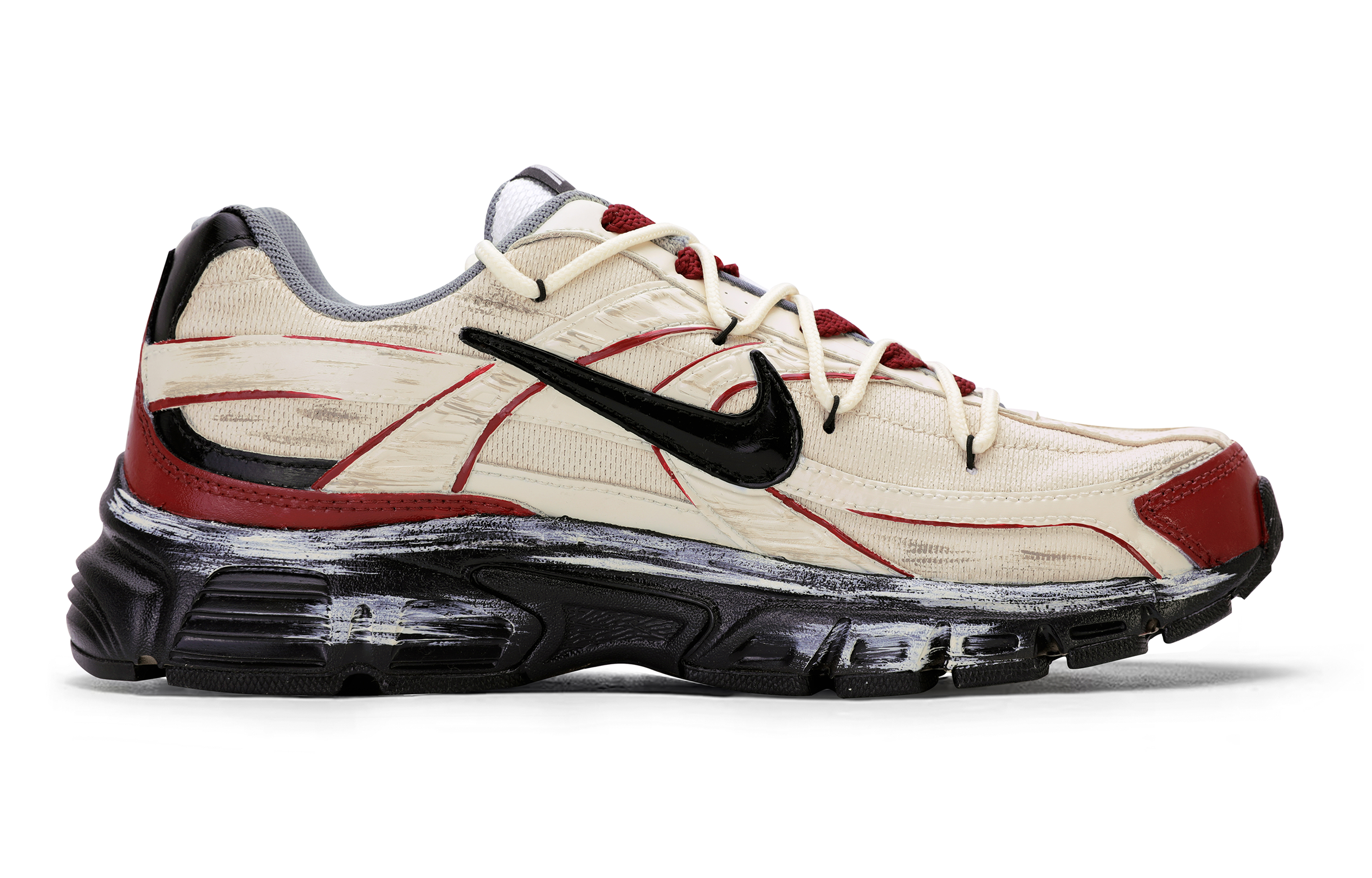 Nike Initiator Abrasion Resistant Slip Resistant низкие повседневные кроссовки для бега мужские beige red — фото 3