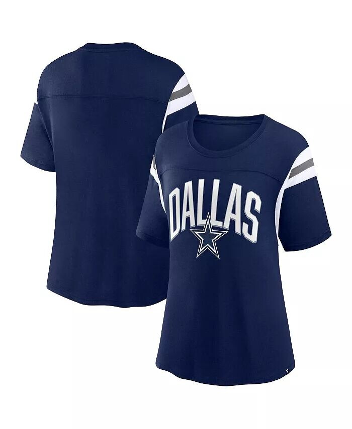 

Женская темно-синяя футболка Dallas Cowboys Earned Stripes Fanatics