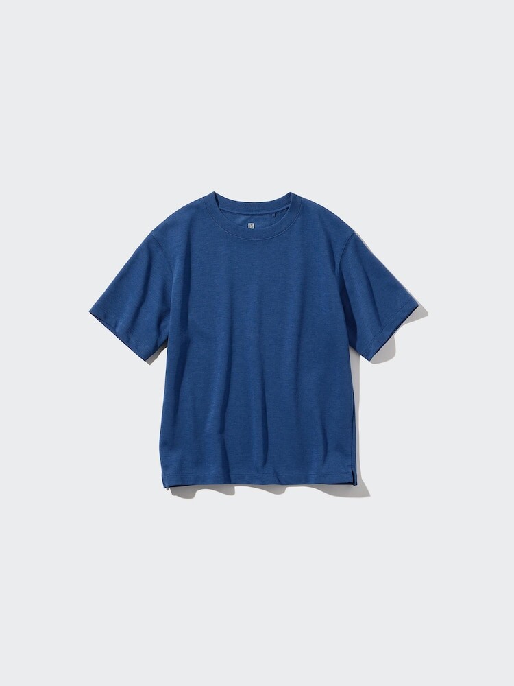 

Футболка Airism из хлопка с круглым вырезом Uniqlo, цвет 67 синий