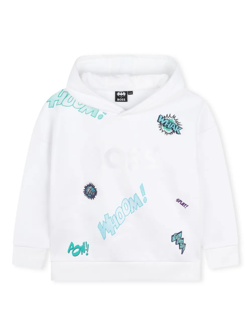 

Худи с графичным принтом BOSS Kidswear, белый