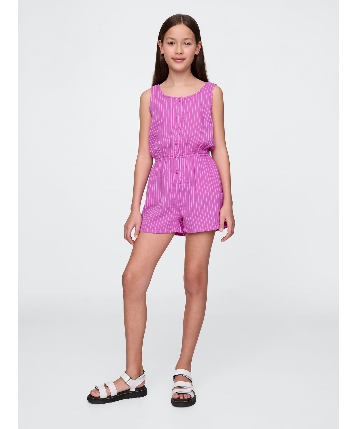 Комбинезон из жатой марли Детский Gap, PURPLE_STRIPE