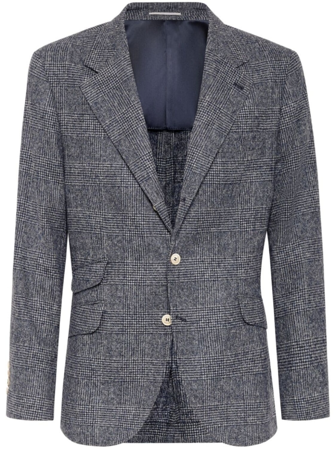 

Brunello Cucinelli однобортный пиджак в клетку, синий