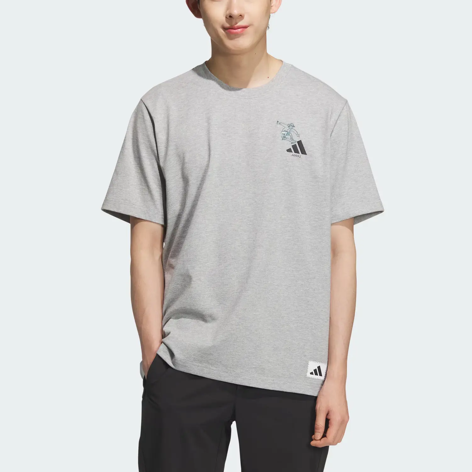 Футболка SS25 SKATEBOARD SPORTS мужская Adidas, серый — фото 3