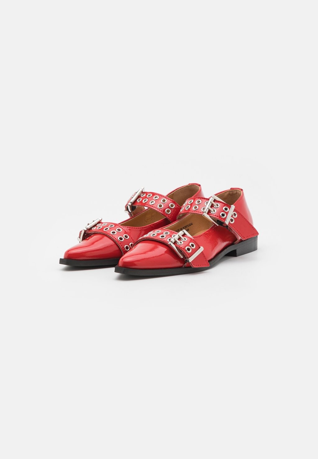 Балетки с ремешком на щиколотке BIAVICTORIA DOUBLE BUCKLE BALLET FLAT Bianco, красный — фото 4