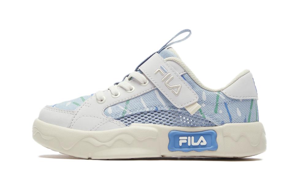 

FILA KIDS Детские кроссовки для скейтбординга POP2, дышащие и износостойкие, белые, синие, для детей от 3 до 7 лет