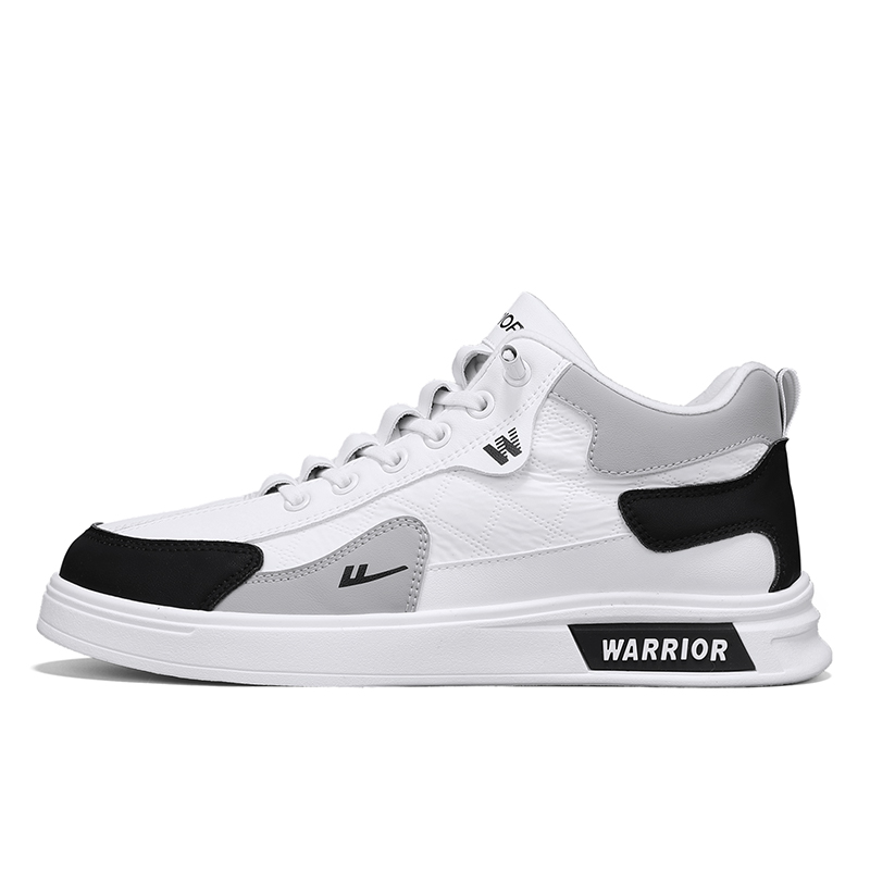 

WARRIOR Прочные дышащие скейтерские кроссовки мужские бело-черные, цвет White Black