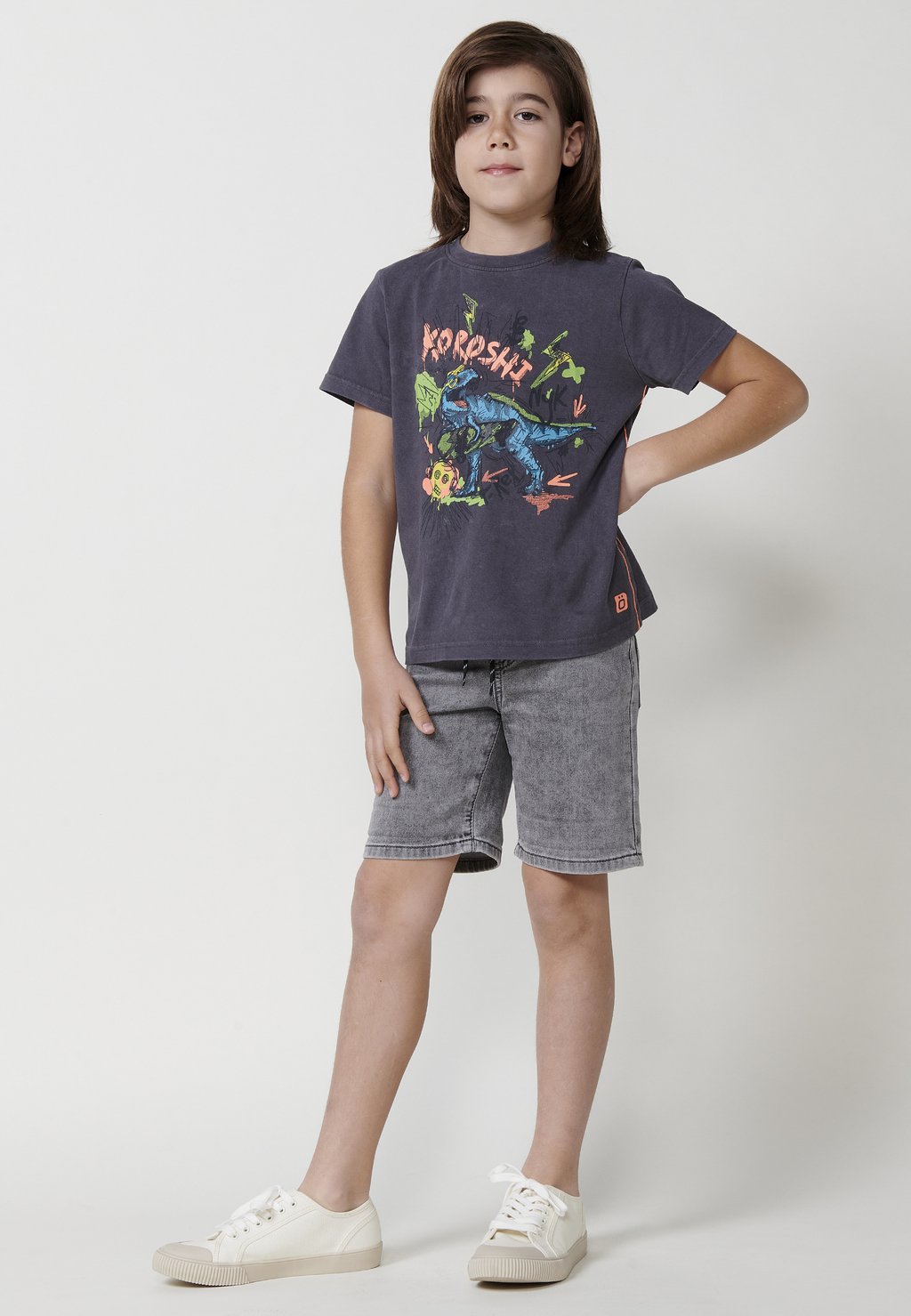 

Футболка с принтом SHORT-SLEEVED Koroshi, серый