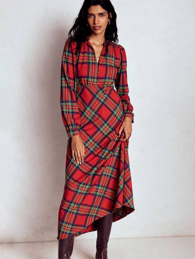 

Платье Cassie Check Tea Boden, Red/Multi