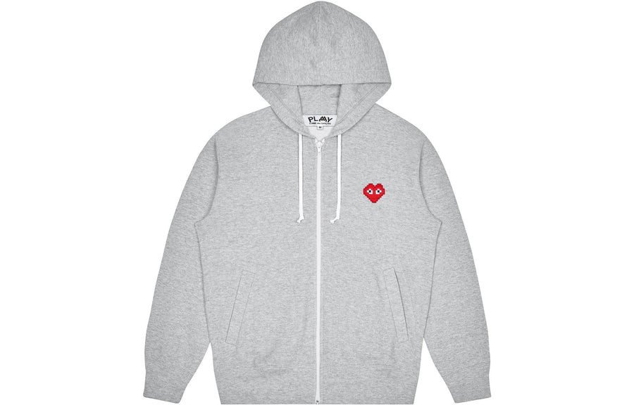Куртка (WMNS) COMME des GARCONS PLAY Invaders Zip Hooded Sweatshirt 'Grey', серый — фото 2