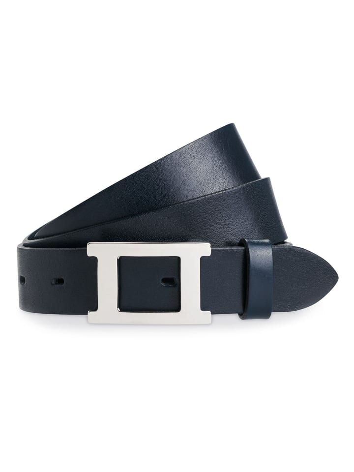 

Кожаный ремень темно-синего цвета Vanzetti