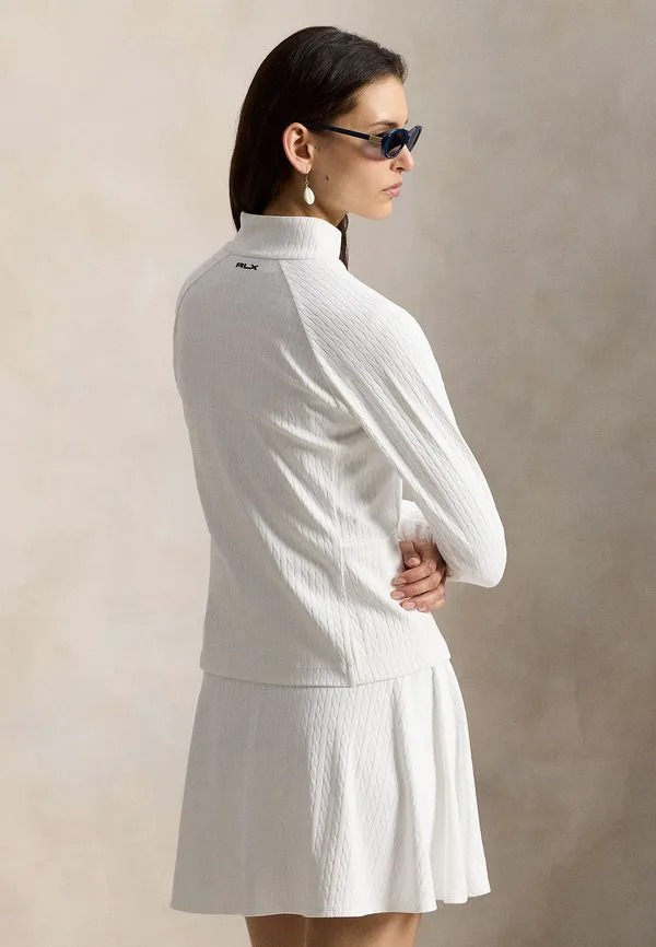Куртка с жаккардовым узором и косами на молнии, толстовка на молнии Polo Ralph Lauren, Ceramic White — фото 3