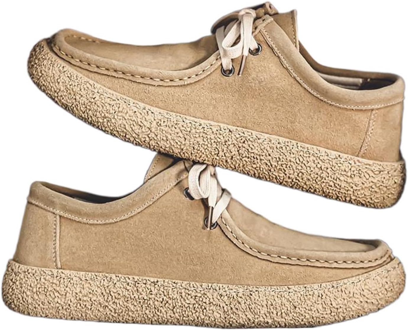 

Мужские винтажные замшевые оксфорды Комфортные туфли с плоской подошвой и противоскользящей стелькой на шнуровке для работы и общественных мероприятий Jhfdioy, бежевый