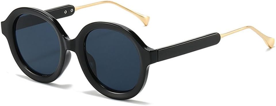 

Панк-солнцезащитные очки круглые женские популярные модные градиентные солнцезащитные очки в стиле ретро с леопардовым принтом и защитой от УФ-излучения UV400 TYUVIVO, Black-black