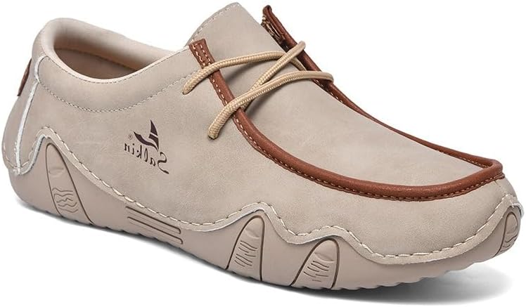 

Мужские лоферы Salkin из натуральной кожи - винтажные ручной работы, удобные туфли для повседневной и офисной одежды, Комфортный, легкий дизайн, как у кроссовок Huayorong, бежевый