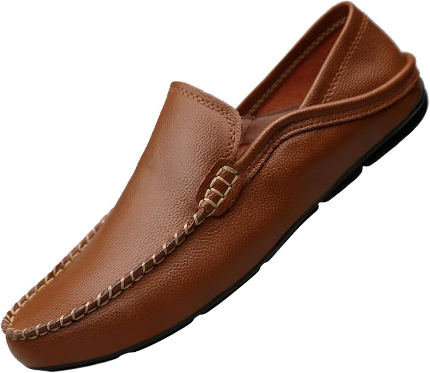 

Мужские удобные лоферы, плоская обувь, мягкая обувь из искусственной кожи, легкие скользящие туфли, пенни-лоферы Oxcowniu, коричневый