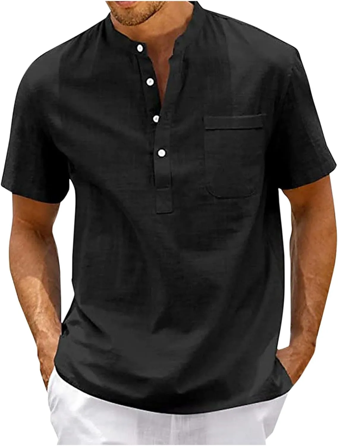 Футболка мужская Casual Linen, Regular Fit, с карманами