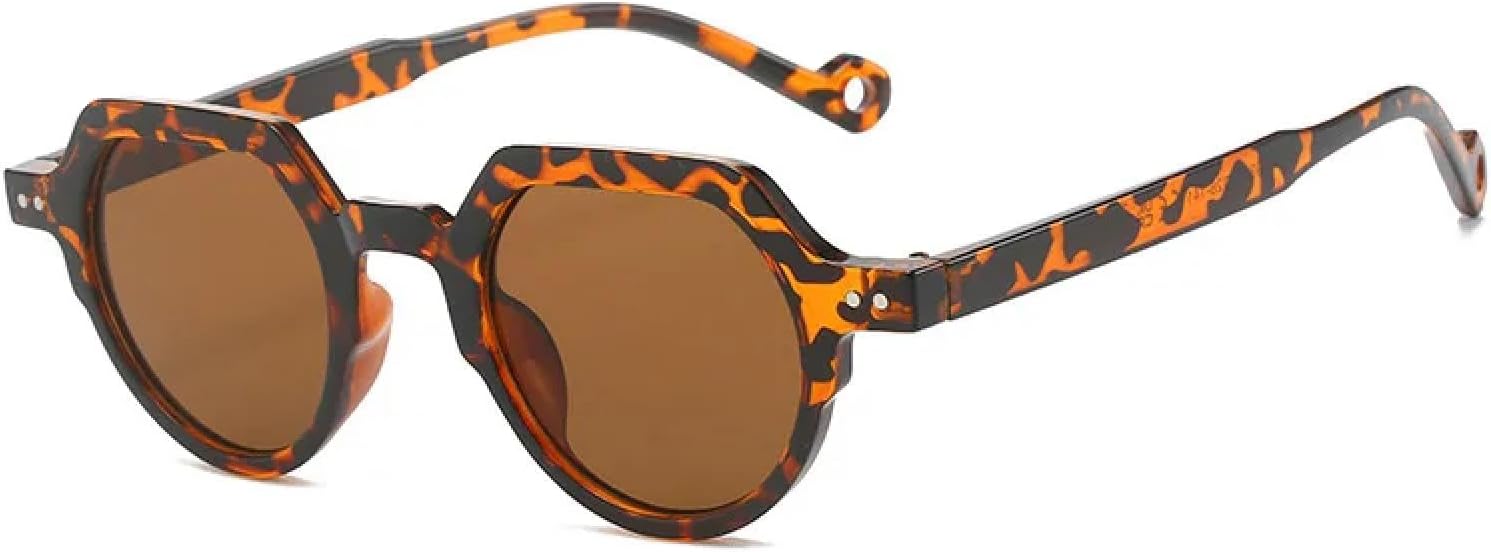 

Солнцезащитные очки с защитой UV400 | Маленькие овальные, в стиле панк, с заклепками, конфетного цвета | для женщин и мужчин, для занятий спортом на открытом воздухе и вождения DSVIGF, Leopard