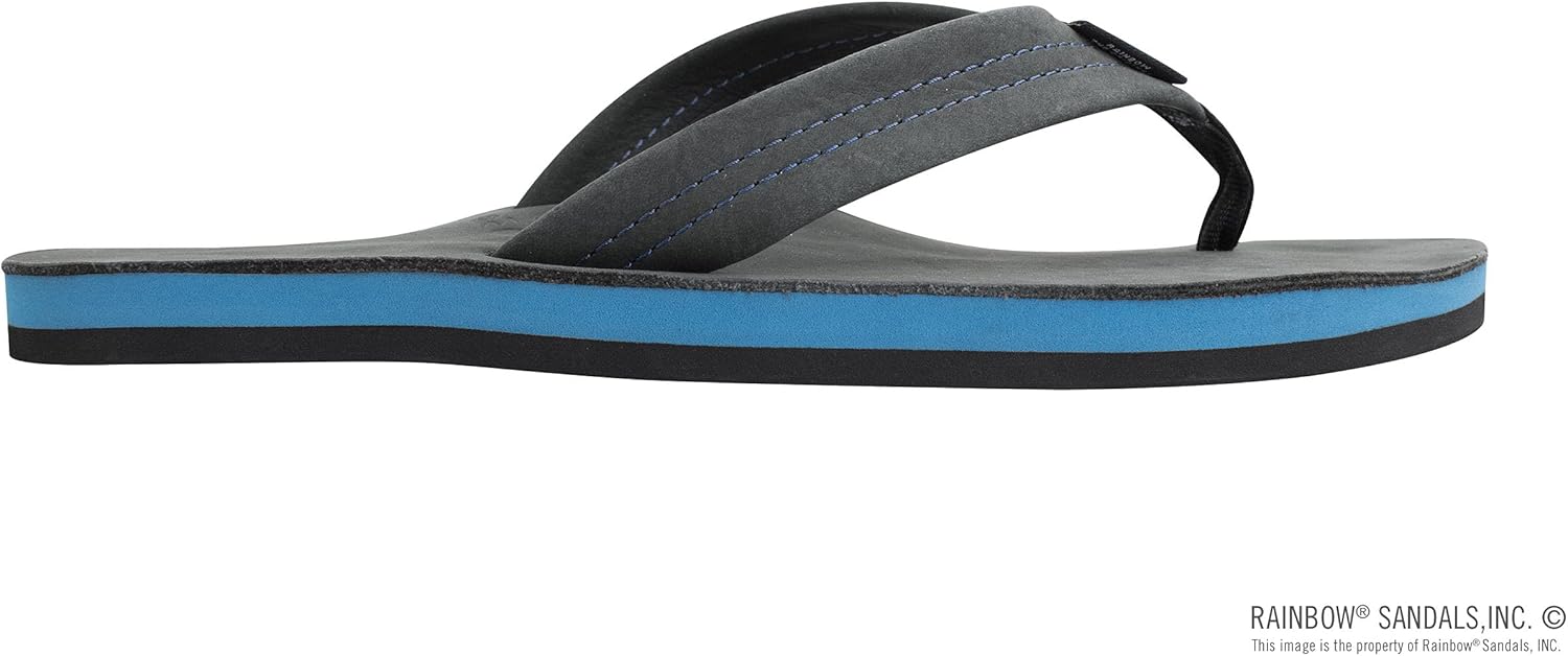 Мужские сандалии Rainbow Single Layer Premier из кожи Rainbow Sandals, черный/синий — фото 4